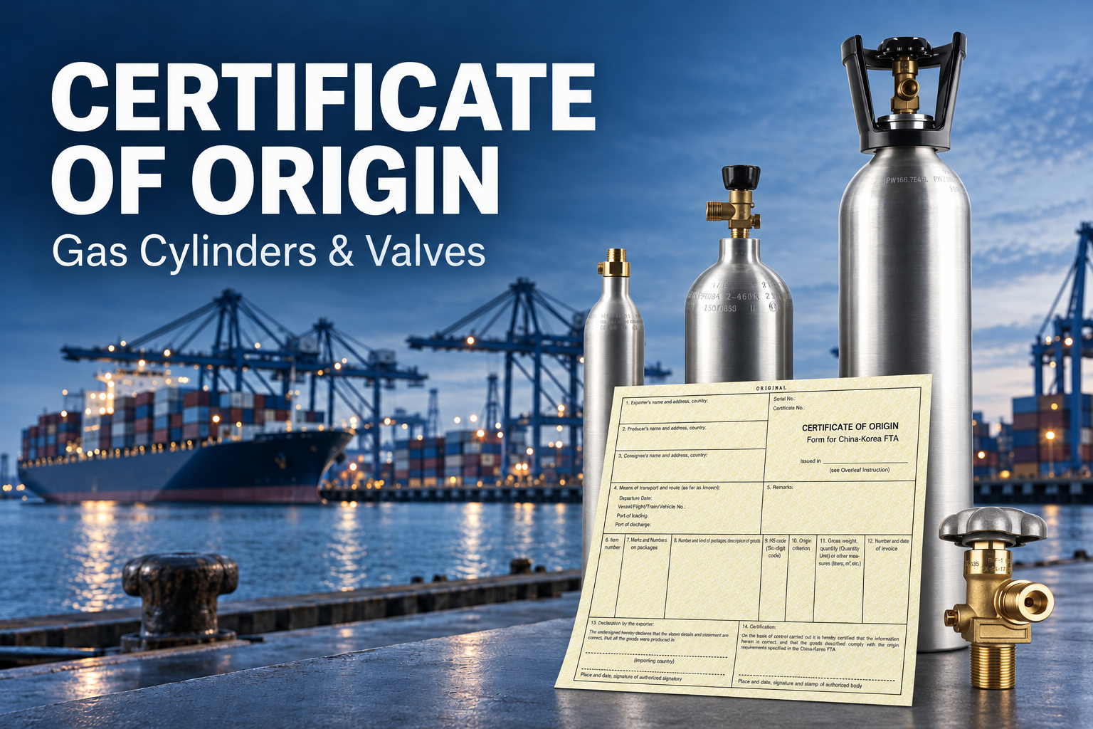 gas cylinders,TPED,Cylinder Valves,DOT,Certificate Of Origin
